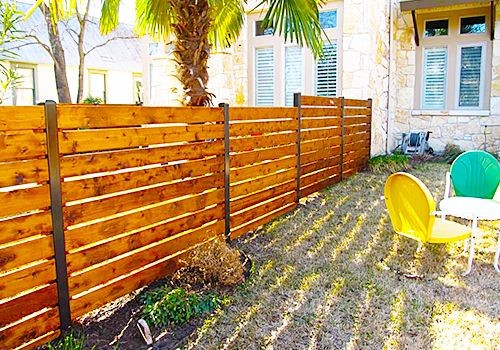 Austin horizontal plank fencing