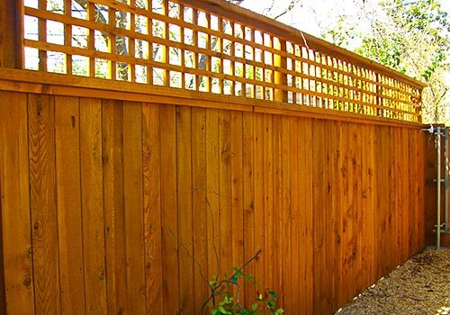 Austin wooden picket and lattice fencing