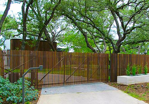 Austin Home Bamboo Wooden Gate Installation