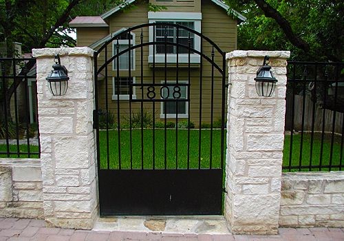 Austin Ornamental Iron Walk Gate Entry Installation