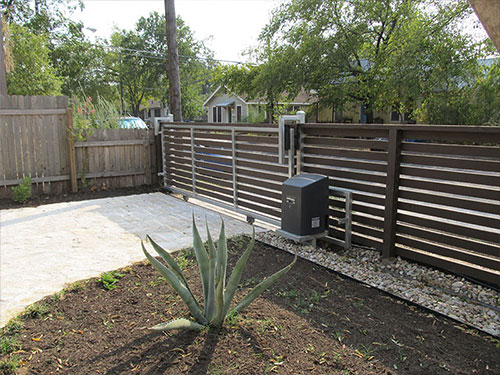 Austin Wooden Driveway Automated Gate Opener Installation