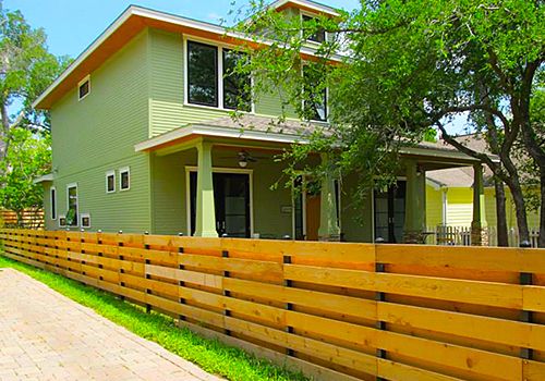 Austin Horizontal Plank Wood Fence Installation
