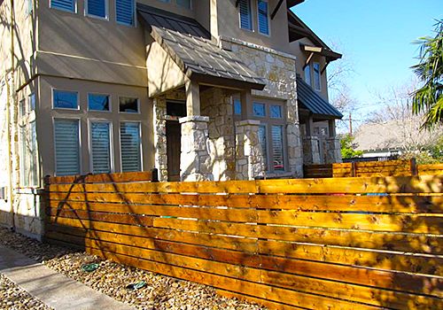 Horizontal Plank Fencing Design Company Austin Texas